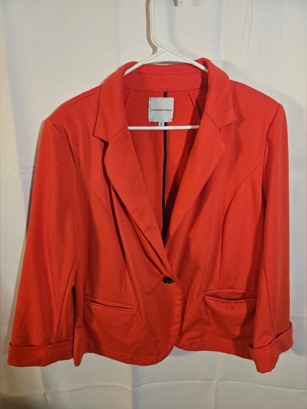 Catherine Malandrino Coral-Red Single-Button Blazer